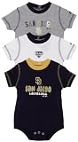 MLB Unisex Infant/Toddler San Diego Padres 3-Piece Body Suit Set, White/Ash, Large