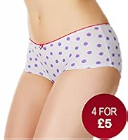 Cotton Rich Low Rise Large Spotted Shorts
