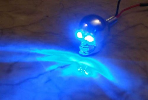 Blue Skull L E D Wheelchair Valve Caps