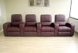 4 Seat Burgundy Leather Theatre Seating By Wholesale Interiors