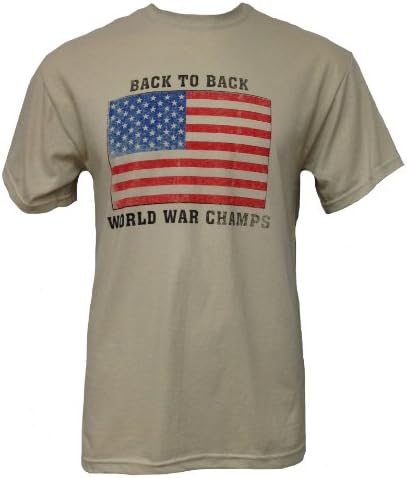 USA Back To Back World War Champs Mens T Shirt (XX-Large, Tan)