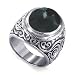 Sterling Silver Oval 18 x 20mm Black Onyx Gemstone Polished Finish 8mm Floral Design Chunky Band Ring Size 7, 8, 9, 10, 11, 12, 13 Sterling Silver Oval 18 x 20mm Black Onyx Gemstone Polished Finish 8mm Floral Design Chunky Band Ring Size 7, 8, 9, 10, 11, 12, 13