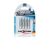 Ansmann NiMH Akku AAA Micro 1000 mAh 4er Pack
