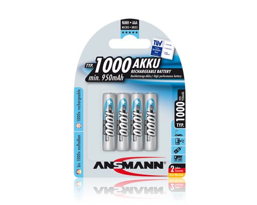 Ansmann NiMH Akku AAA Micro 1000 mAh 4er Pack Ansmann NiMH Akku AAA Micro 1000 mAh 4er Pack