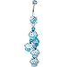 Aqua Cubic Zirconia Sweet Cupcake Drop Belly Ring