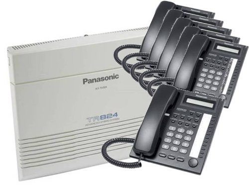 Package Deal: Panasonic KX-T824 with Six (6) 7730 System Phones (Black) On Sale