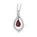 14K White Gold 0.15 ct. Diamond and 7/8 ct. Ruby Necklace