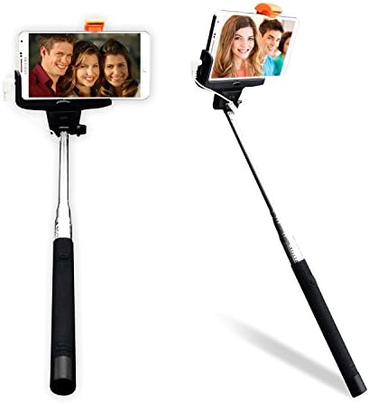 Moonia(TM) Handheld Extendable Wireless Cable Control monopod 3.5mm Jack Connector Selfie Stick Pole with Mount For Apple iphone,Samsung,Sony,HTC,ETC Cell Phone