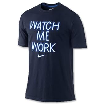NIKE Watch Me Work Men Tee Shirt Navy/White