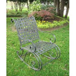 Mandalay Wrought Iron Rocking Chair (Black Antique Pewter) (34H x 26.75W x 34D) by 
