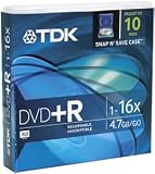 DVD+R 4.7GB 16X 10PK SnapNSave