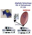 P 135 dig. Satanlage 4 TN,85 Alu rot , 2 x SL 65