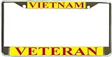 Vietnam Veteran Chrome Metal License Plate Frame Holder