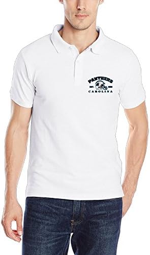 LINNA Men's Carolina Sport Football Team Polo Tee Handsome T-shirt Size M White