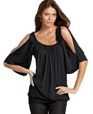 Fleurish "Cold Shoulder" Dolman-Sleeve Top with Ties