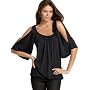 Fleurish "Cold Shoulder" Dolman-Sleeve Top with Ties