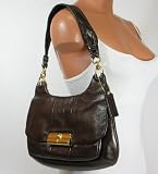 Coach Kristin Metallic Leather Hippie Hobo Purse 18809 Bronze