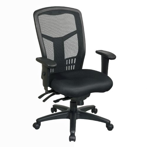 High Back Mesh Ergonomic Chair Black Progrid Back/Black Fabric Seat/Black Base