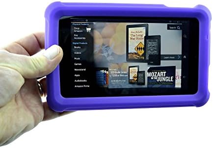 Fire HD 6" - "Shock Proof", Heavy Duty Silicone Case with "Sound Enhancer Design" by FlipStands: Purple