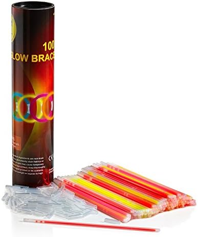 ZagGit 100 Pack Deluxe 8 Inch Glow Stick Bracelets With Extra Long Lighting Duration