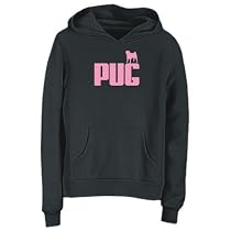 SWEATSHIRT WOMAN BLACK " RETRO PUG " X-Small