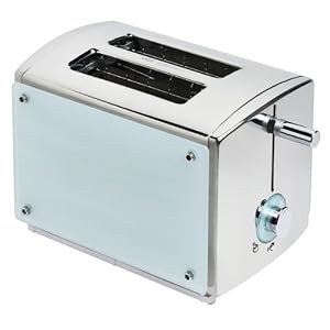 Kalorik TO-20621 Aqua 850-Watt 2-Slice Stainless-Steel Toaster with Glass Panels