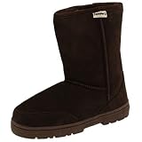 Bearpaw Mens 405 Lug Sole 8-inch Shearling Boots, Chocolate, 10