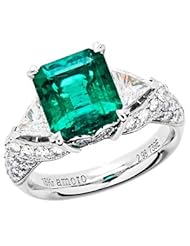 Colombian Emerald and Diamond Ring in 18kt white gold