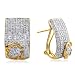 14K YG Diamond Flower Earrings