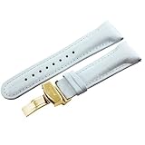 JBW-Just Bling Men's JB-24mmGLD_WHT 24mm Genuine White Crocodile Pattern Butterfly Buckle Leather Watch Band