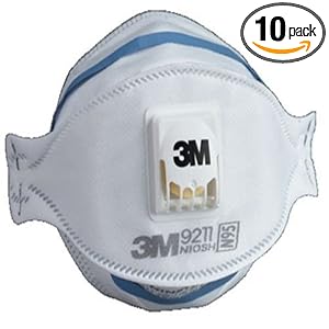 3M R9211-10 N95 Cool-Flow Particulate Sanding Respirator, 10-Pack by 3M