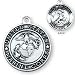 Sterling Silver St Michael United States Marine Medal and 24-inch Chain