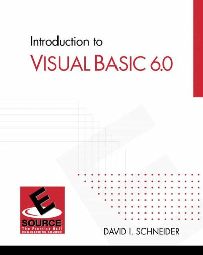 Introduction to Visual Basic 6.0 (ESource: The Prentice Hall engineering source)
