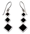 Earrings, 'Ebony Pagoda' 1" W 2" L Earrings, 'Ebony Pagoda' 1" W 2" L