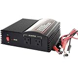 NRG High-Power Dual-Output True-Sine DC to AC Power Inverter 300 watt with Clip-Lead DC Input.