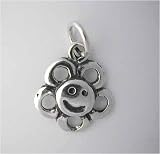 Silver * SMILEY FACE FLOWER CHARM * Cute