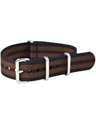 Premium 22mm James Bond Black / Green / Red - Nylon Nato Ballistic Military Watch Band Strap G-10 Fits All Watches!!!