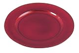 Benzara 74577 Mel. Metalic Charger Red Dtd 13 In.D