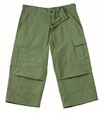 Olive Drab Rip-Stop BDU Capri Pants