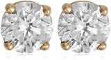 Certified 10k Yellow Gold Round Diamond Stud Earrings (1 cttw, J-K Color, I2-I3 Clarity)