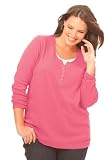 Plus Size Top, T-Shirt With Rib Knit Layered-Look Henley