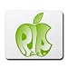 R.I.P. Steve Jobs Green Apple on a Printed Fabric Mouse Pad