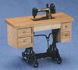 Dollhouse Miniature Oak Sewing Machine