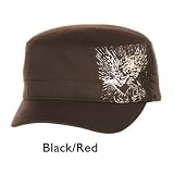 Pinstriped Canvas Military Cadet Cap