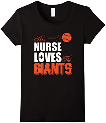 Women's This Nurse Loves The Giants Baseball T-shirt San Francisco Medium Black
