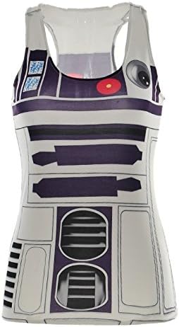 New R2-D2 Robot Stars Wars Printed Women's Blue Tank Tops Casual H Vest Free Size