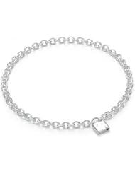 Bling Jewelry Sterling Silver Lock Pendant Necklace 16 inches