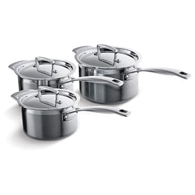 Le Creuset 3-Ply Stainless Steel Saucepan Set, 3 Piece