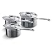 Le Creuset 3-Ply Stainless Steel Saucepan Set, 3 Piece
