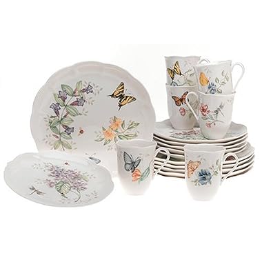 Home Equipments, Home And Garden, Kitchen Equipment, Lenox Butterfly Meadow 18-Piece Dinnerware Set, Service for 6